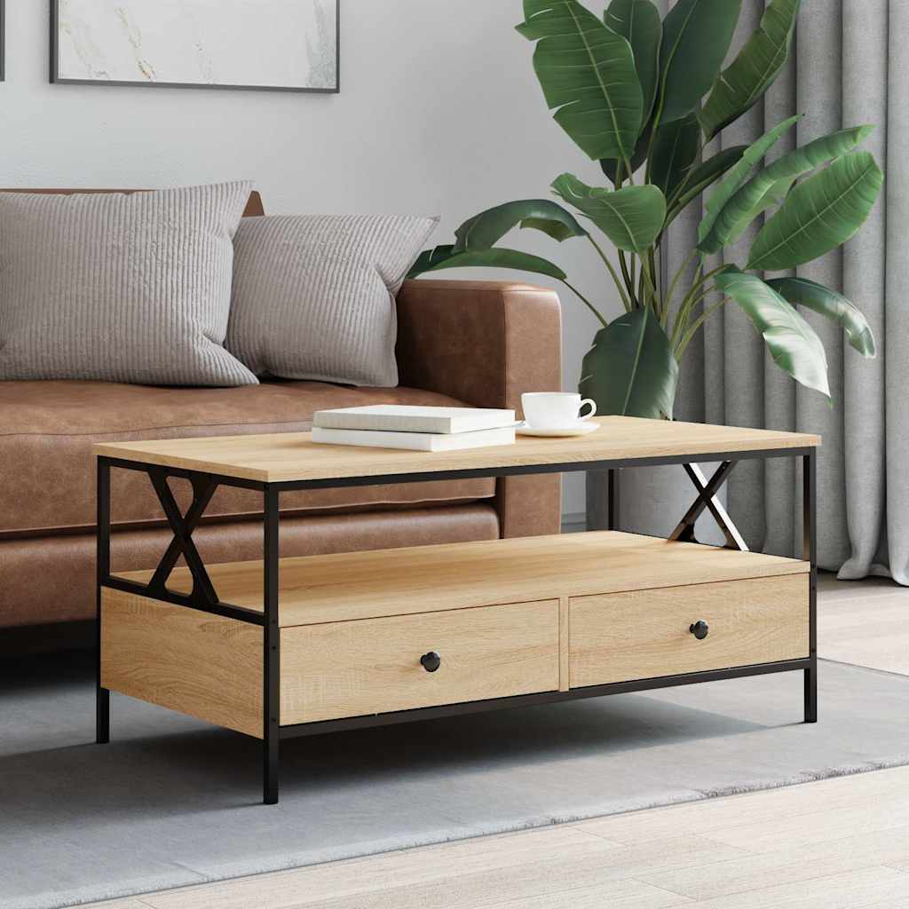 Tavolino da Salotto Rovere Sonoma 100x51x45cm Legno Multistrato | homemem39