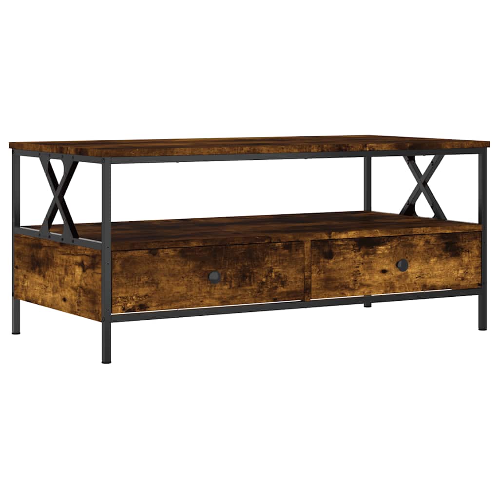 Tavolino da Salotto Rovere Fumo 100x51x45 cm Legno Multistrato | homemem39