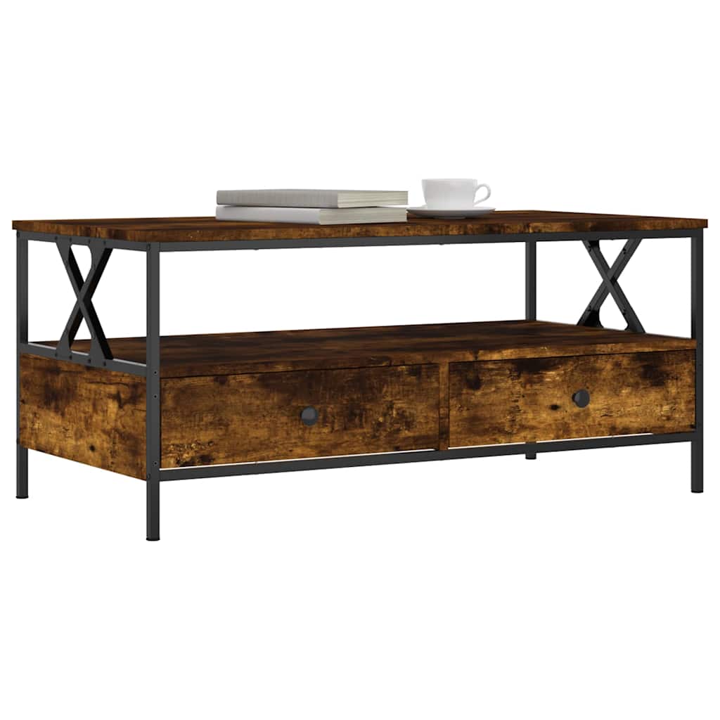Tavolino da Salotto Rovere Fumo 100x51x45 cm Legno Multistrato | homemem39