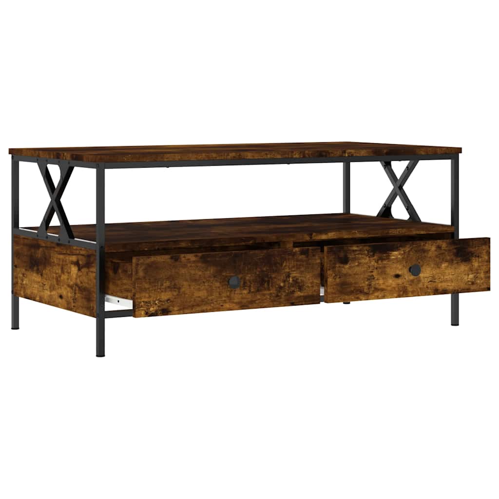 Tavolino da Salotto Rovere Fumo 100x51x45 cm Legno Multistrato | homemem39