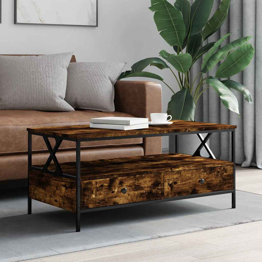 Tavolino da Salotto Rovere Fumo 100x51x45 cm Legno Multistrato | homemem39