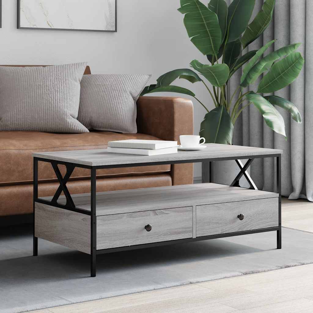 Tavolino da Salotto Grigio Sonoma 100x51x45cm Legno Multistrato | homemem39