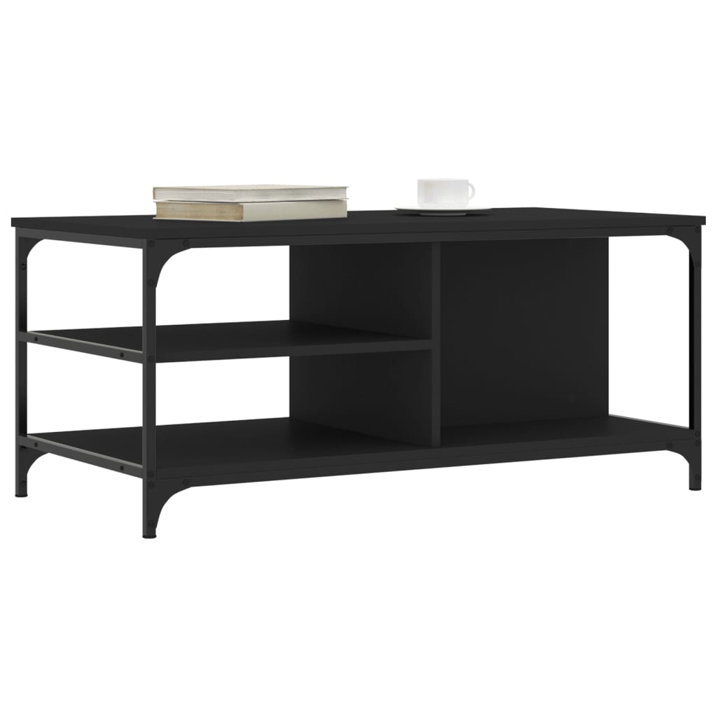 Tavolino da Salotto Nero 100x50x45 cm in Legno Multistrato | homemem39