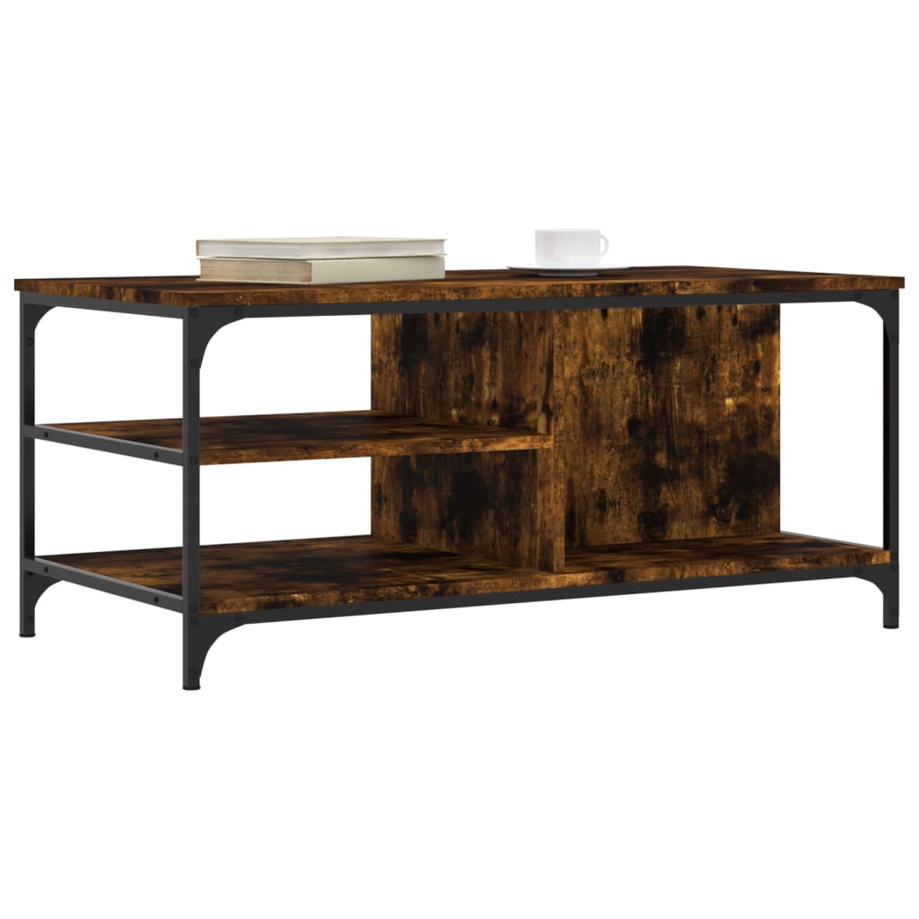 Tavolino da Salotto Rovere Fumo 100x50x45 cm Legno Multistrato | homemem39