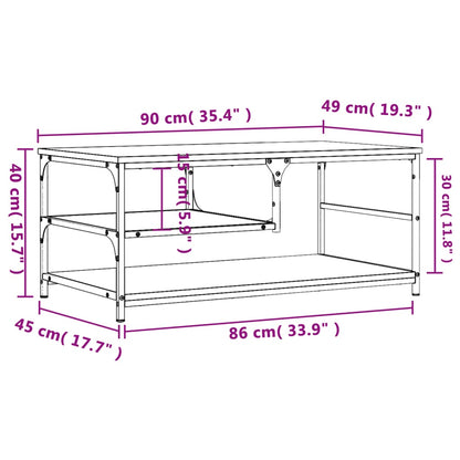 Tavolino da Salotto Rovere Sonoma 90x49x40 cm Legno Multistrato | homemem39