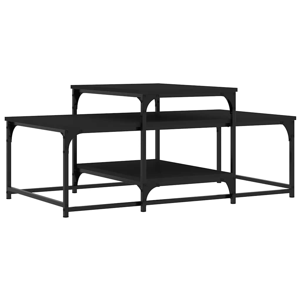 Tavolino da Salotto Nero 102x60x45 cm in Legno Multistrato | homemem39
