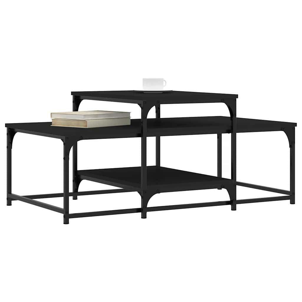 Tavolino da Salotto Nero 102x60x45 cm in Legno Multistrato | homemem39