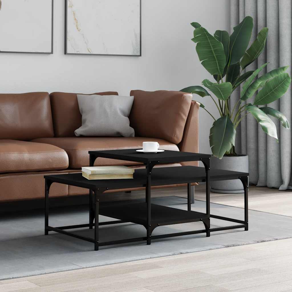 Tavolino da Salotto Nero 102x60x45 cm in Legno Multistrato | homemem39