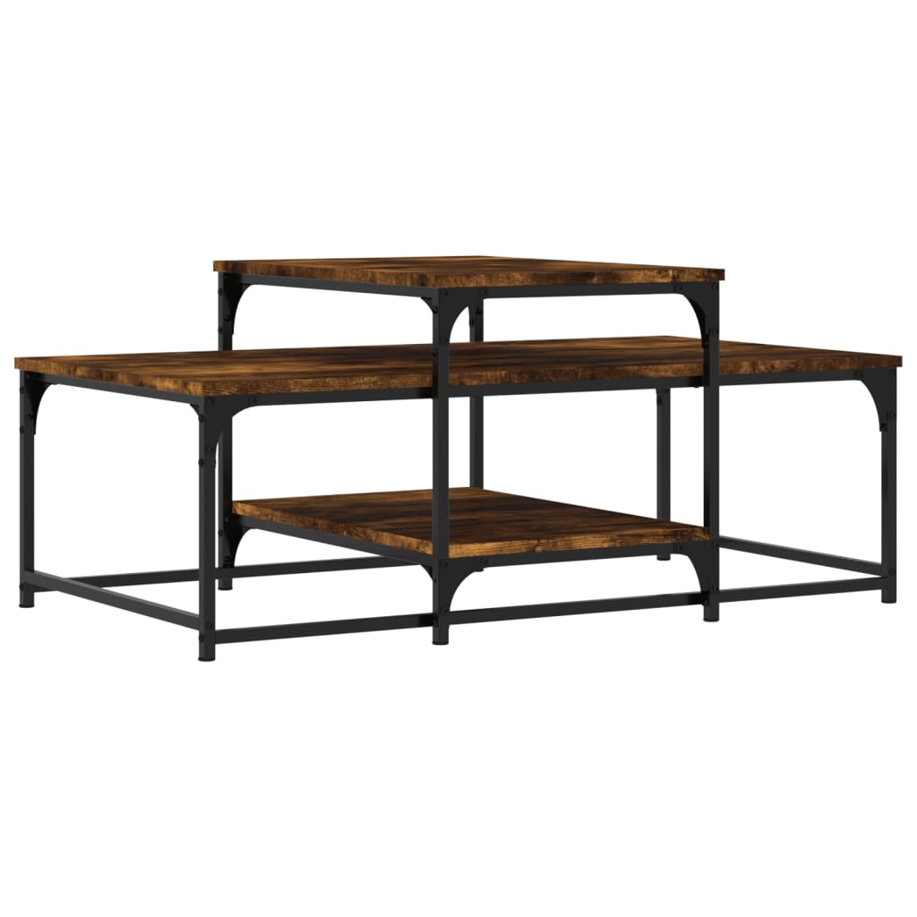 Tavolino da Salotto Rovere Fumo 102x60x45 cm Legno Multistrato | homemem39