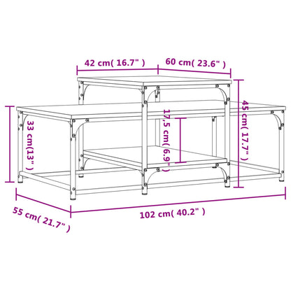 Tavolino da Salotto Grigio Sonoma 102x60x45cm Legno Multistrato | homemem39