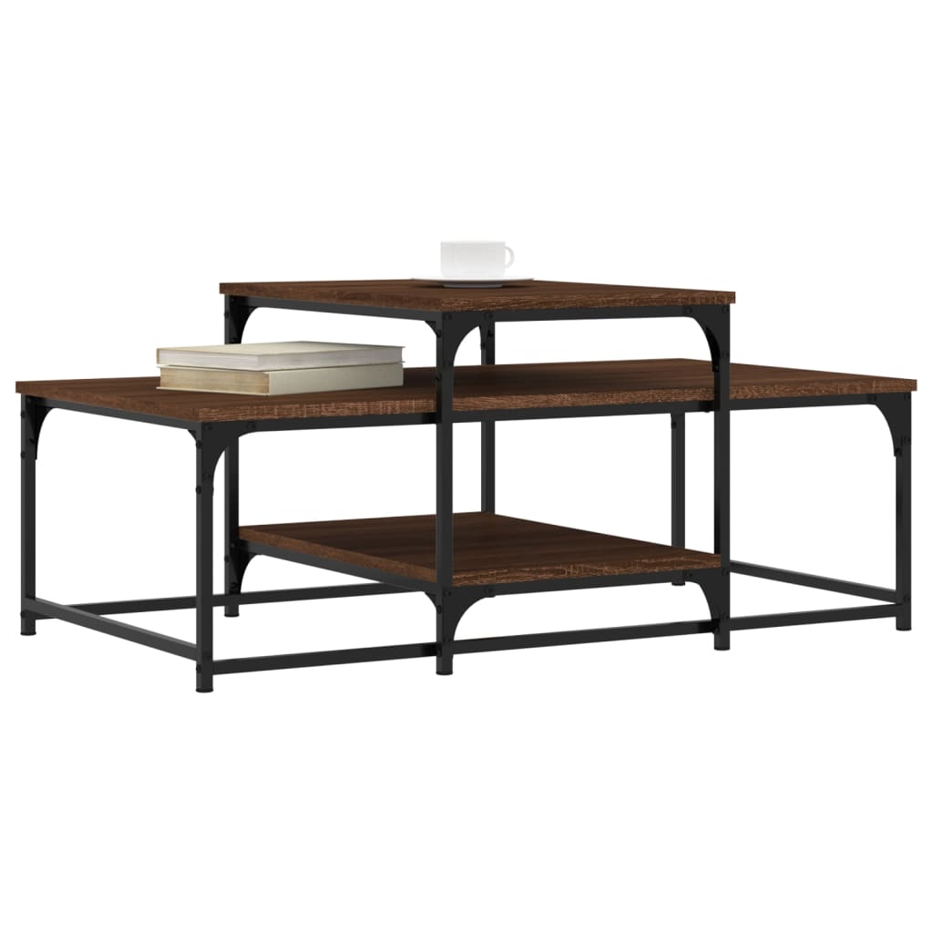 Tavolino Salotto Rovere Marrone 102x60x45cm Legno Multistrato | homemem39