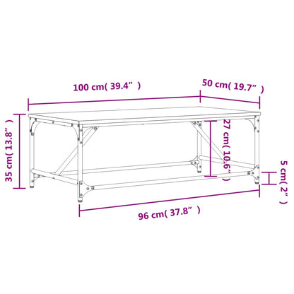 Tavolino da Salotto Rovere Marrone100x50x35cm Legno Multistrato | homemem39