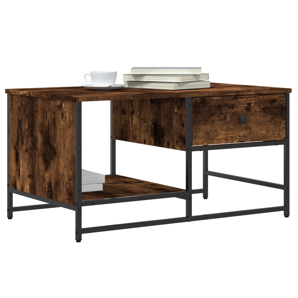 Tavolino da Salotto Rovere Fumo 85,5x51x45 cm Legno Multistrato | homemem39