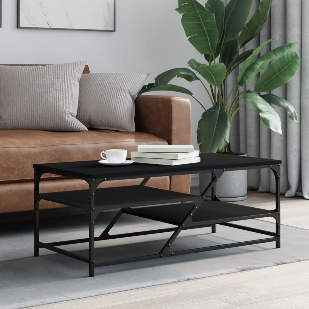 Tavolino da Salotto Nero 100x49x40 cm in Legno Multistrato | homemem39