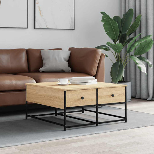 Tavolino da Salotto Rovere Sonoma 80x80x40 cm Legno Multistrato | homemem39