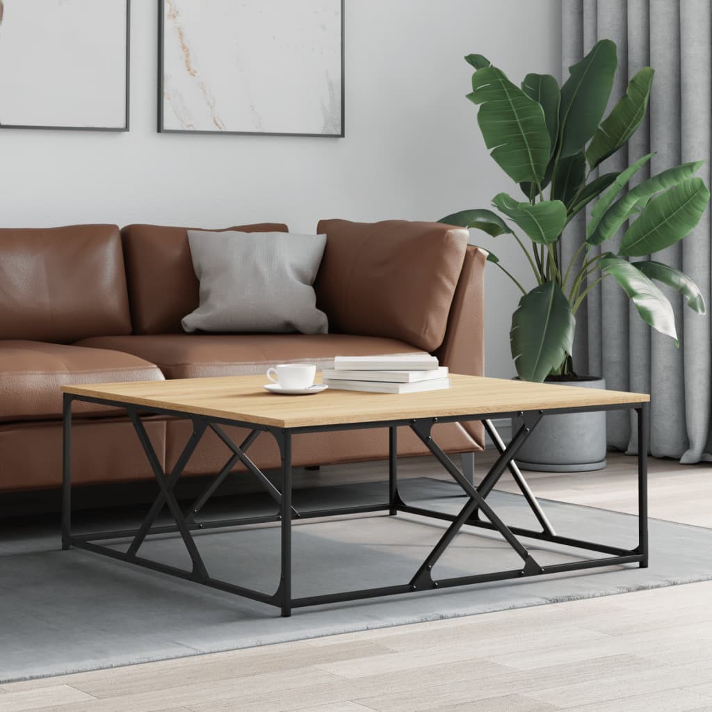 Tavolino Salotto Rovere Sonoma 100x100x40 cm Legno Multistrato | homemem39