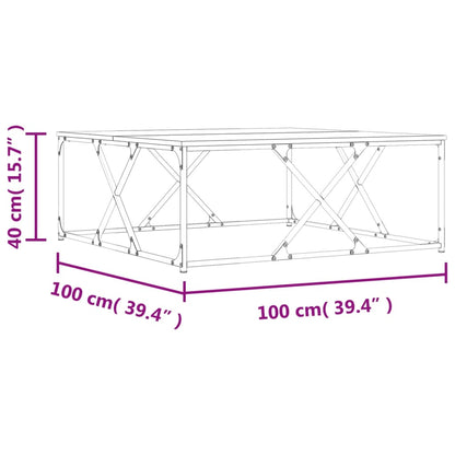 Tavolino da Salotto Rovere Fumo 100x100x40 cm Legno Multistrato | homemem39