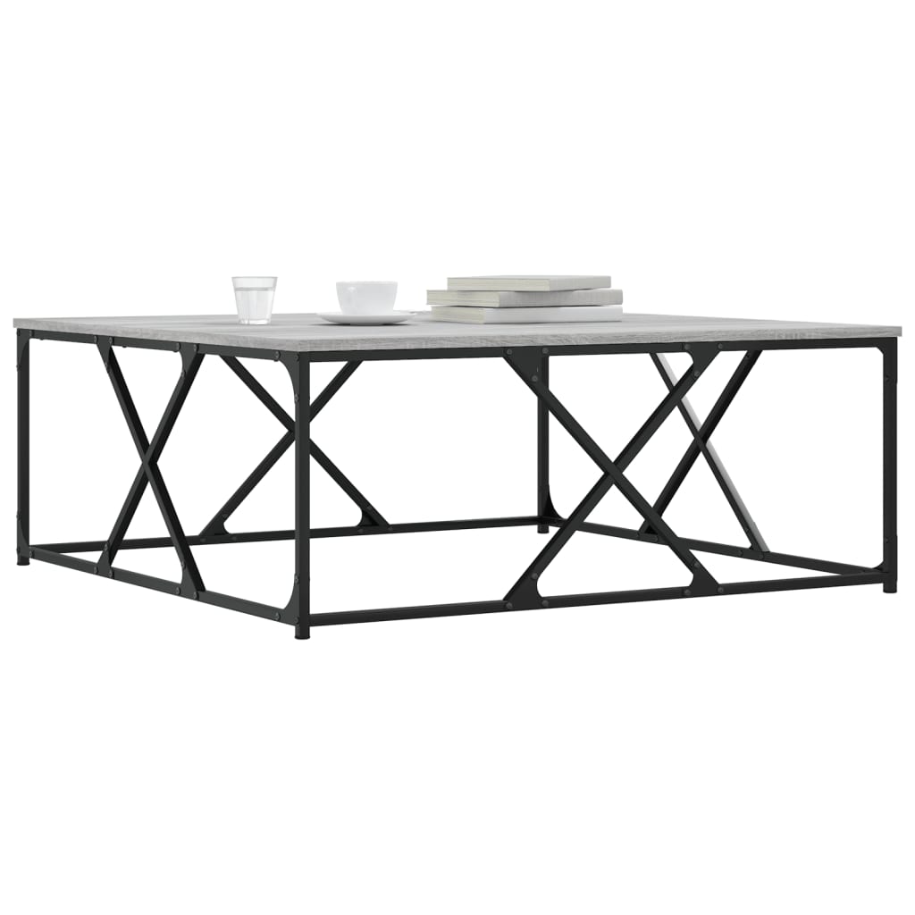 Tavolino Salotto Grigio Sonoma 100x100x40 cm Legno Multistrato | homemem39