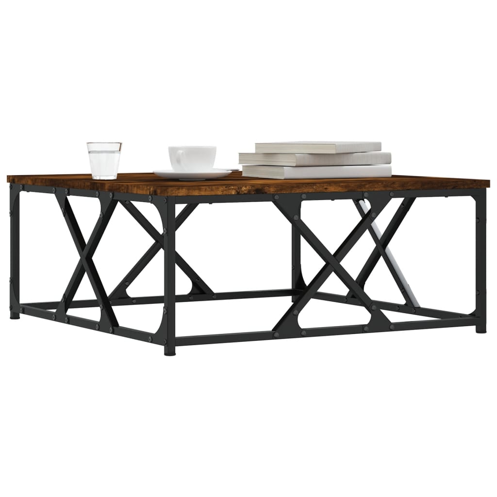 Tavolino da Salotto Rovere Fumo 70x70x30cm in Legno Multistrato | homemem39