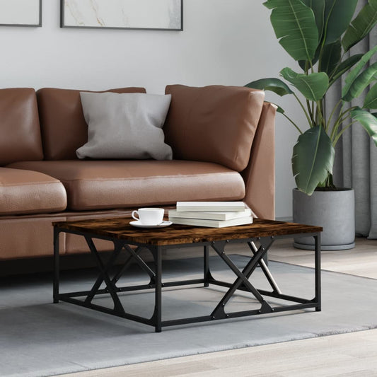 Tavolino da Salotto Rovere Fumo 70x70x30cm in Legno Multistrato | homemem39