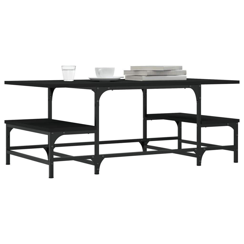 Tavolino da Salotto Nero 100x50,5x40 cm in Legno Multistrato | homemem39