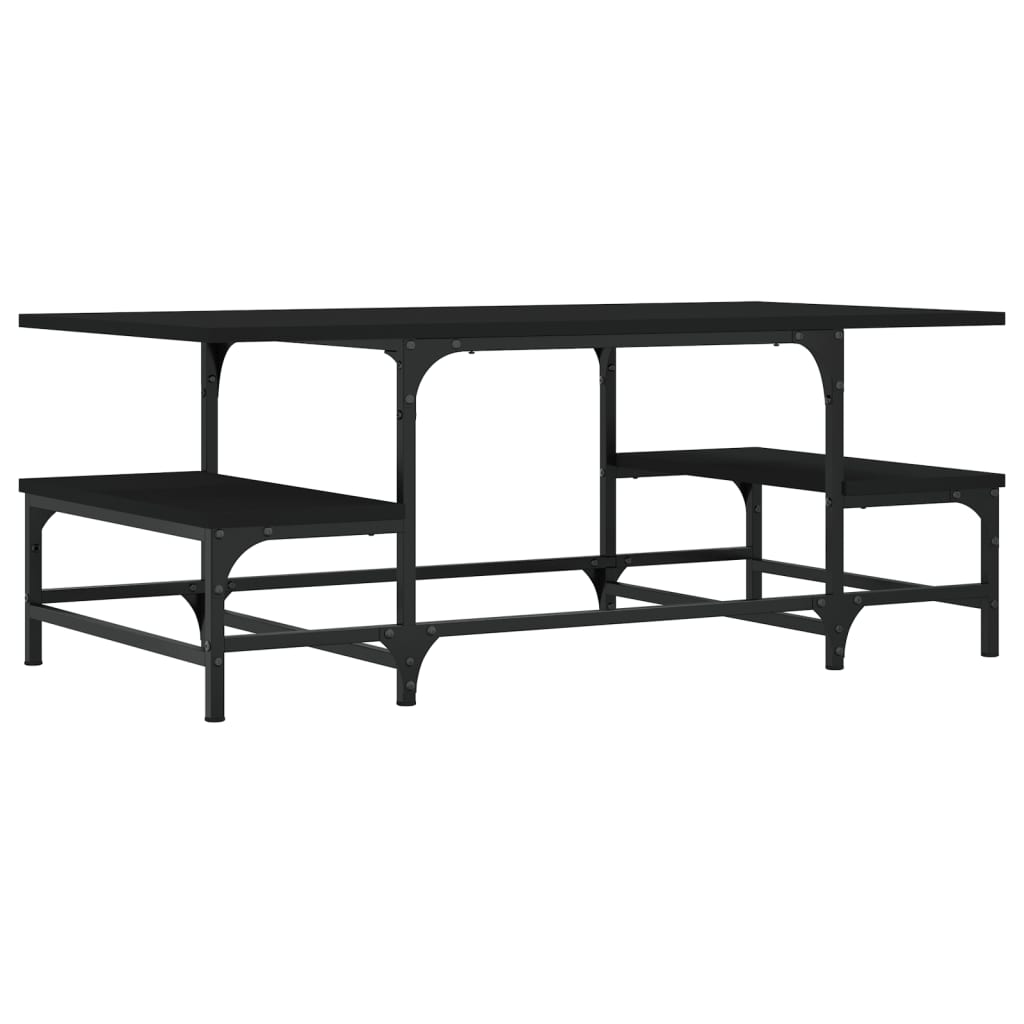 Tavolino da Salotto Nero 100x50,5x40 cm in Legno Multistrato | homemem39