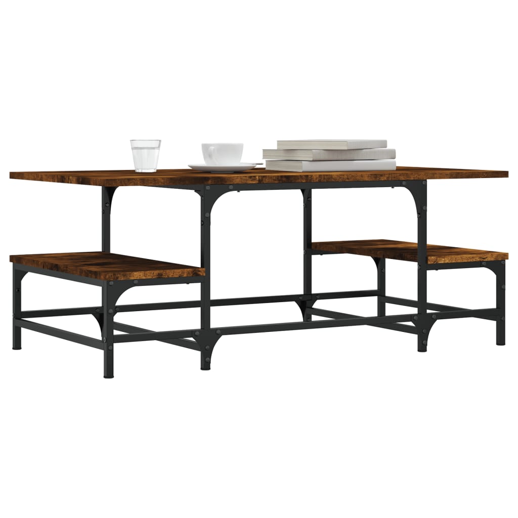 Tavolino da Salotto Rovere Fumo 100x50,5x40cm Legno Multistrato | homemem39
