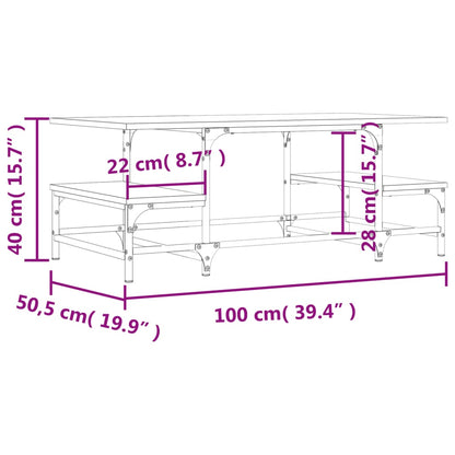 Tavolino Salotto Rovere Marrone 100x50,5x40cm Legno Multistrato | homemem39