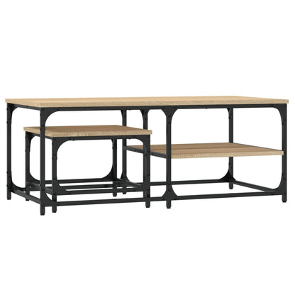 Tavolini Impilabili 2 pz Rovere Sonoma in Legno Multistrato | homemem39