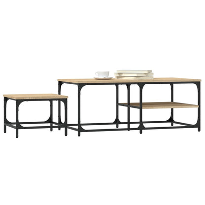 Tavolini Impilabili 2 pz Rovere Sonoma in Legno Multistrato | homemem39