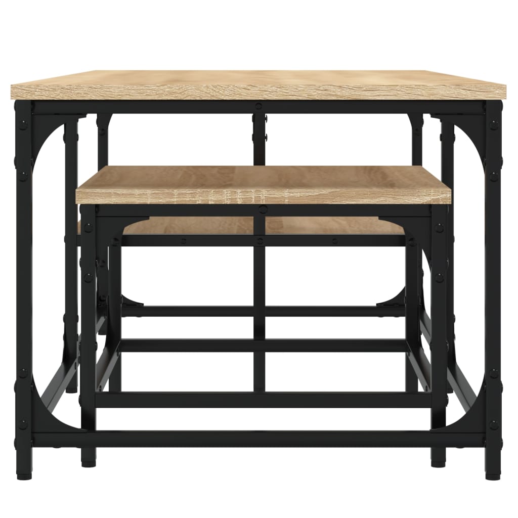 Tavolini Impilabili 2 pz Rovere Sonoma in Legno Multistrato | homemem39