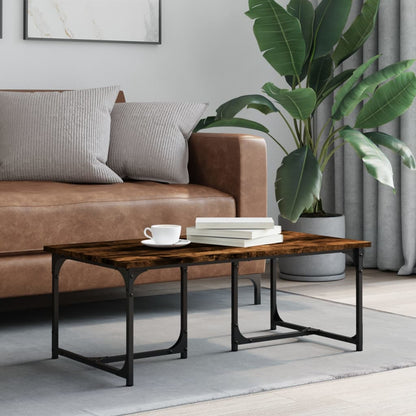 Tavolino da Salotto Rovere Fumo 90x50x35 cm Legno Multistrato | homemem39