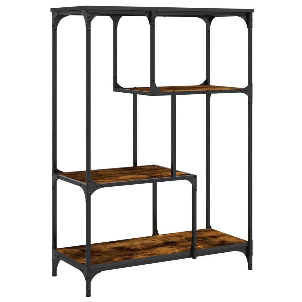 Libreria Rovere Fumo 81x36x115 cm Legno Multistrato e Acciaio | homemem39