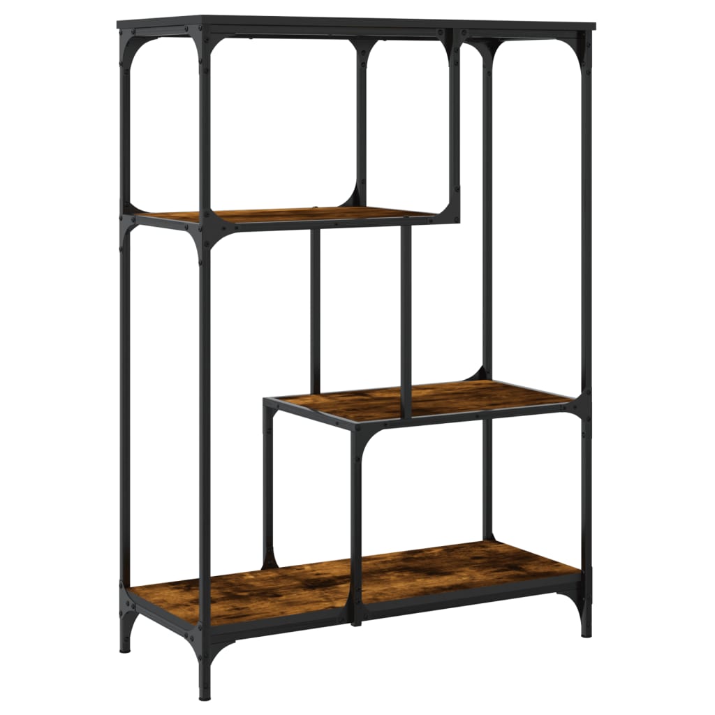Libreria Rovere Fumo 81x36x115 cm Legno Multistrato e Acciaio | homemem39