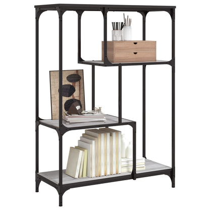 Libreria Grigio Sonoma 81x36x115 cm Legno Multistrato e Acciaio | homemem39