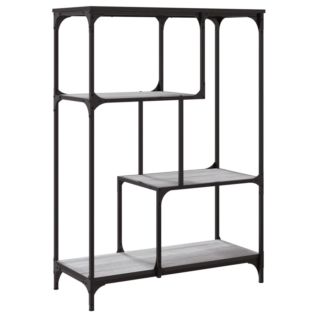 Libreria Grigio Sonoma 81x36x115 cm Legno Multistrato e Acciaio | homemem39