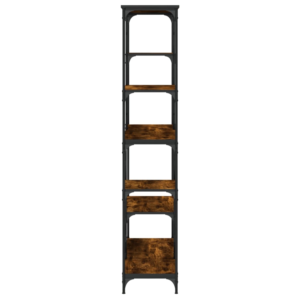 Libreria Rovere Fumo 99x35,5x176 cm Legno Multistrato e Acciaio | homemem39