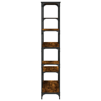 Libreria Rovere Fumo 99x35,5x176 cm Legno Multistrato e Acciaio