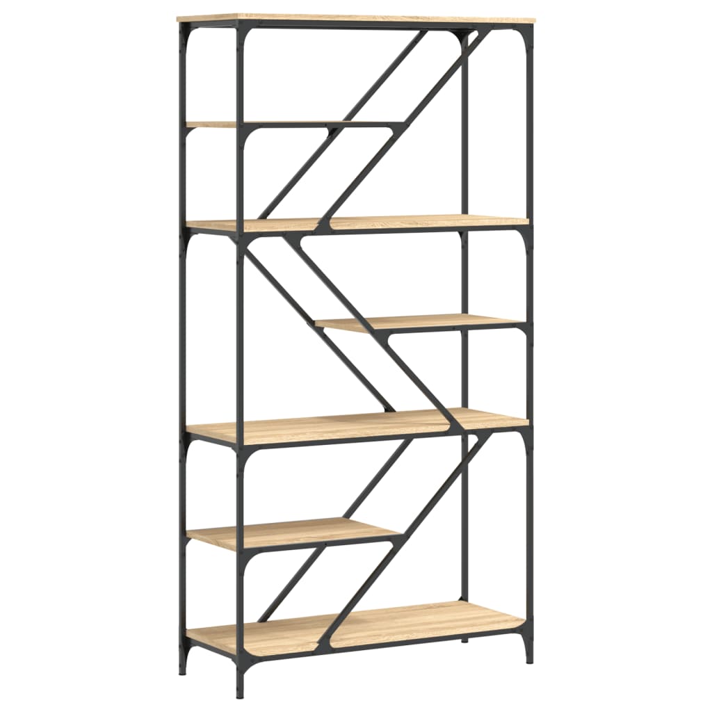 Libreria Rovere Sonoma 91x36x176 cm Legno Multistrato e Acciaio | homemem39
