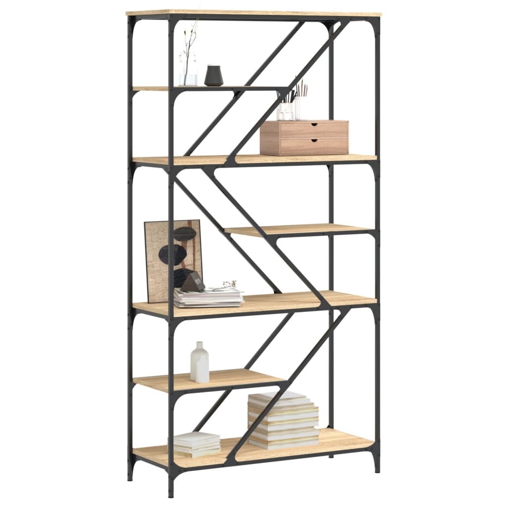 Libreria Rovere Sonoma 91x36x176 cm Legno Multistrato e Acciaio | homemem39