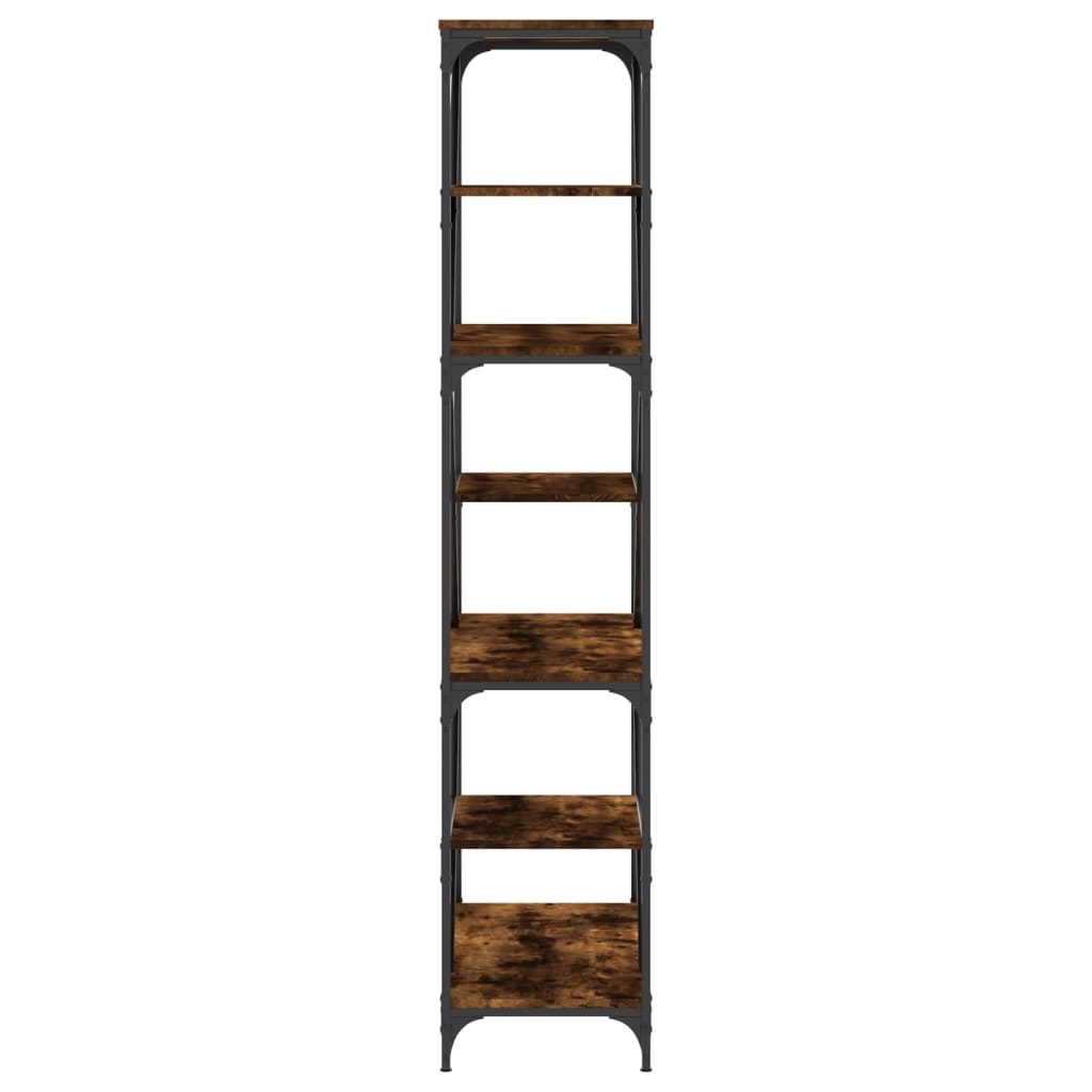 Libreria Rovere Fumo 91x36x176 cm Legno Multistrato e Acciaio | homemem39