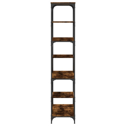 Libreria Rovere Fumo 91x36x176 cm Legno Multistrato e Acciaio | homemem39