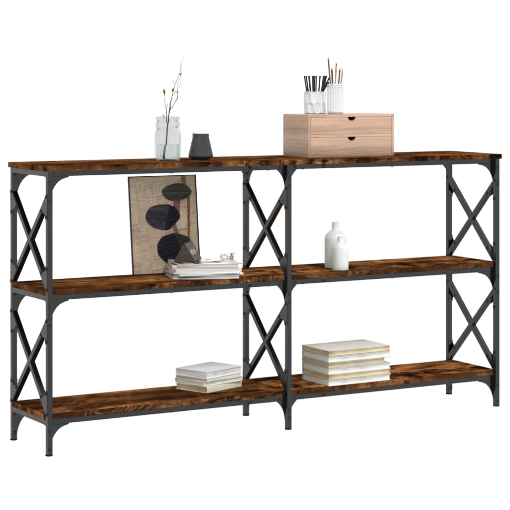Tavolo Consolle Rovere Fumo 156x28x80,5 cm in Legno Multistrato | homemem39