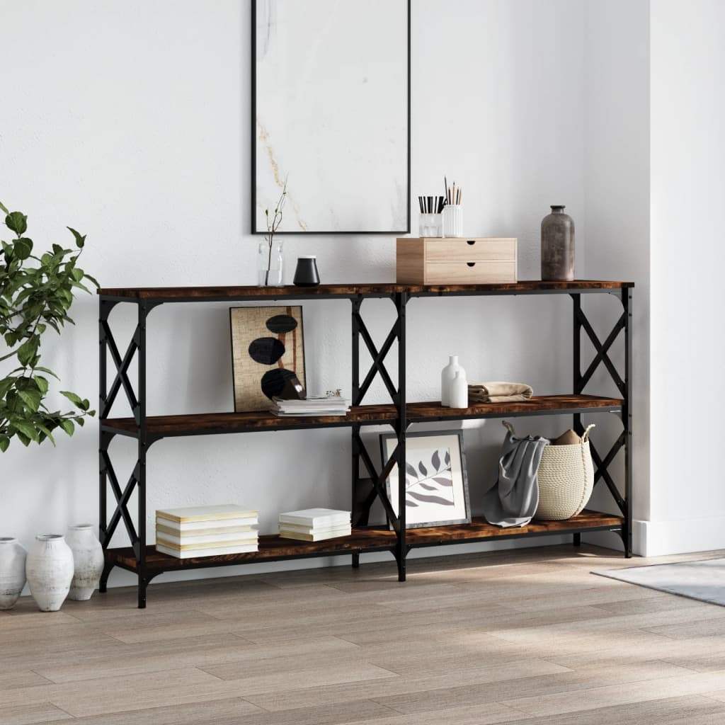 Tavolo Consolle Rovere Fumo 156x28x80,5 cm in Legno Multistrato | homemem39