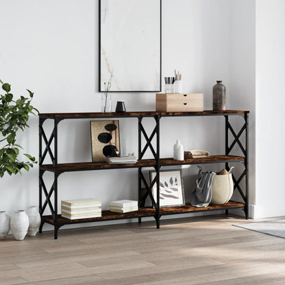 Tavolo Consolle Rovere Fumo 156x28x80,5 cm in Legno Multistrato | homemem39