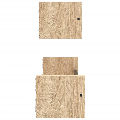 Mensole a Parete con Aste 2pz Rovere Sonoma 60x16x14 cm