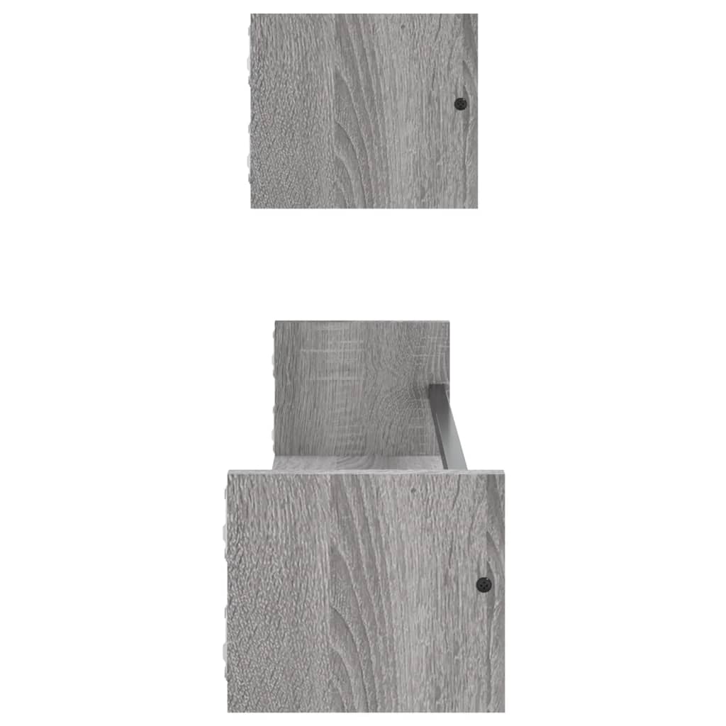 Mensole a Parete con Aste 2pz Grigio Sonoma 80x16x14 cm | homemem39