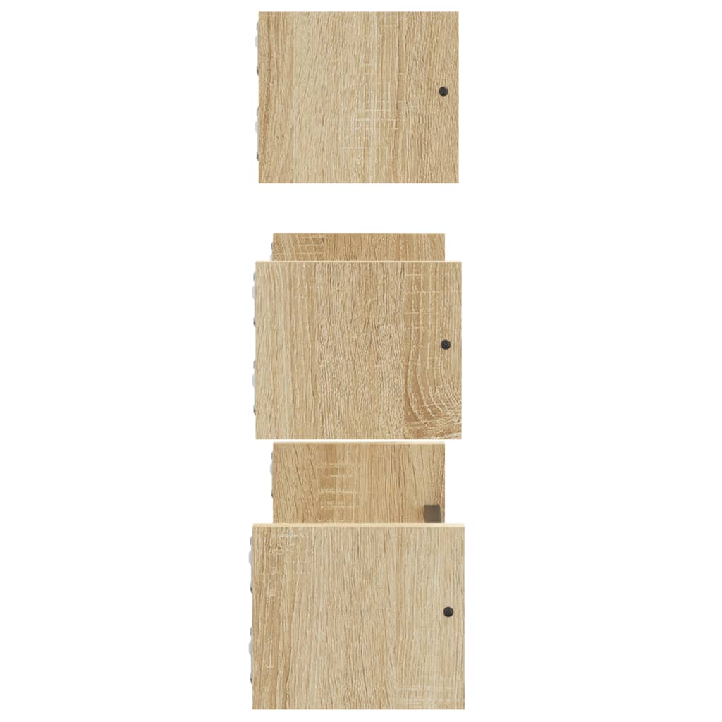 Set di 3 mensole da parete con barre in rovere Sonoma, legno ingegnerizzato | homemem39