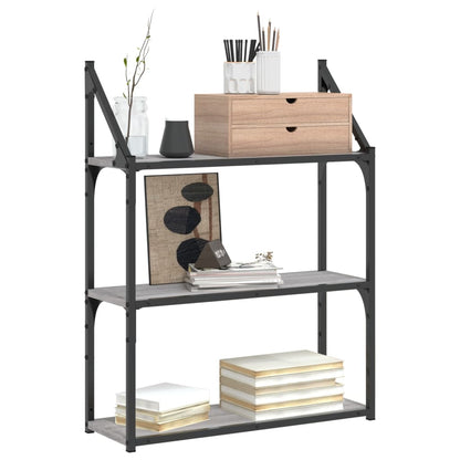 Scaffale Parete 3Ripiani Grigio Sonoma 60x21x78,5cm Multistrato | homemem39