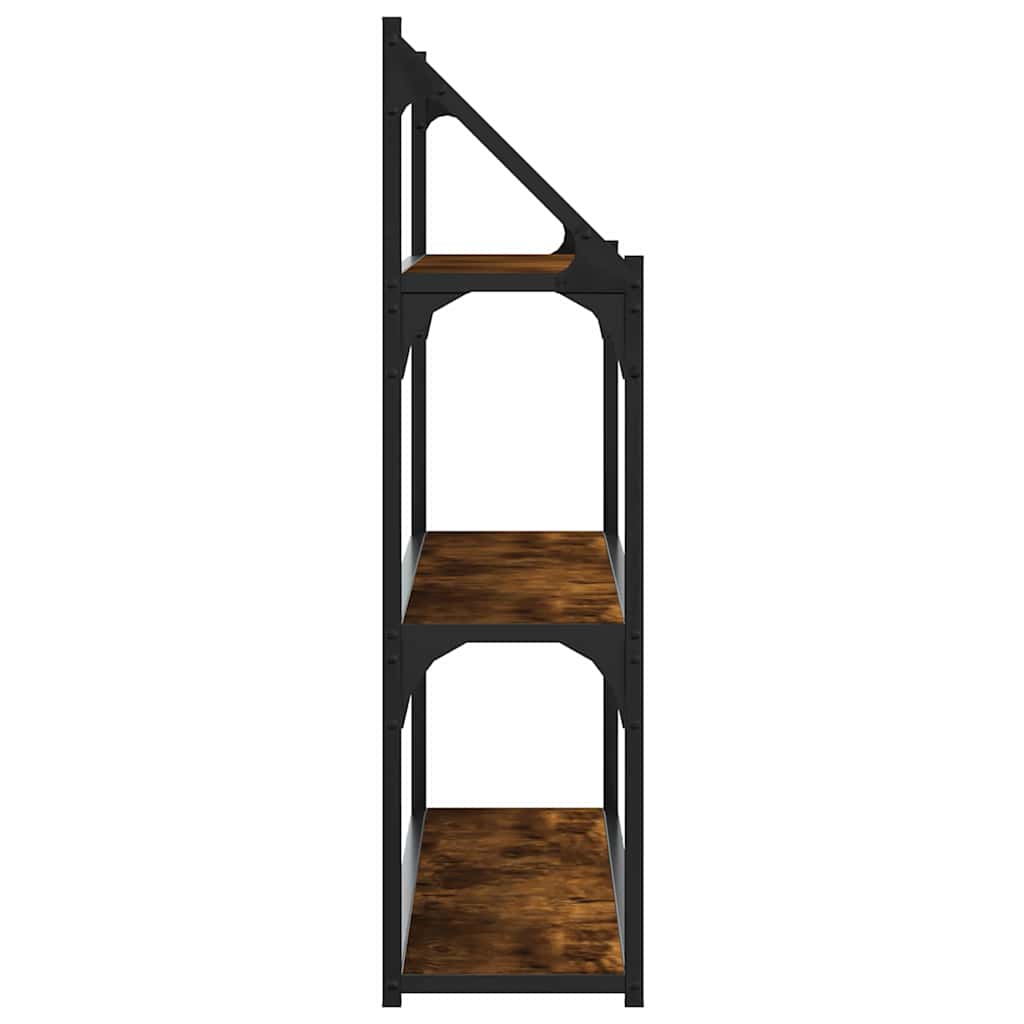 Scaffale Parete 3 Ripiani Rovere Fumo 80x21x78,5 cm Multistrato